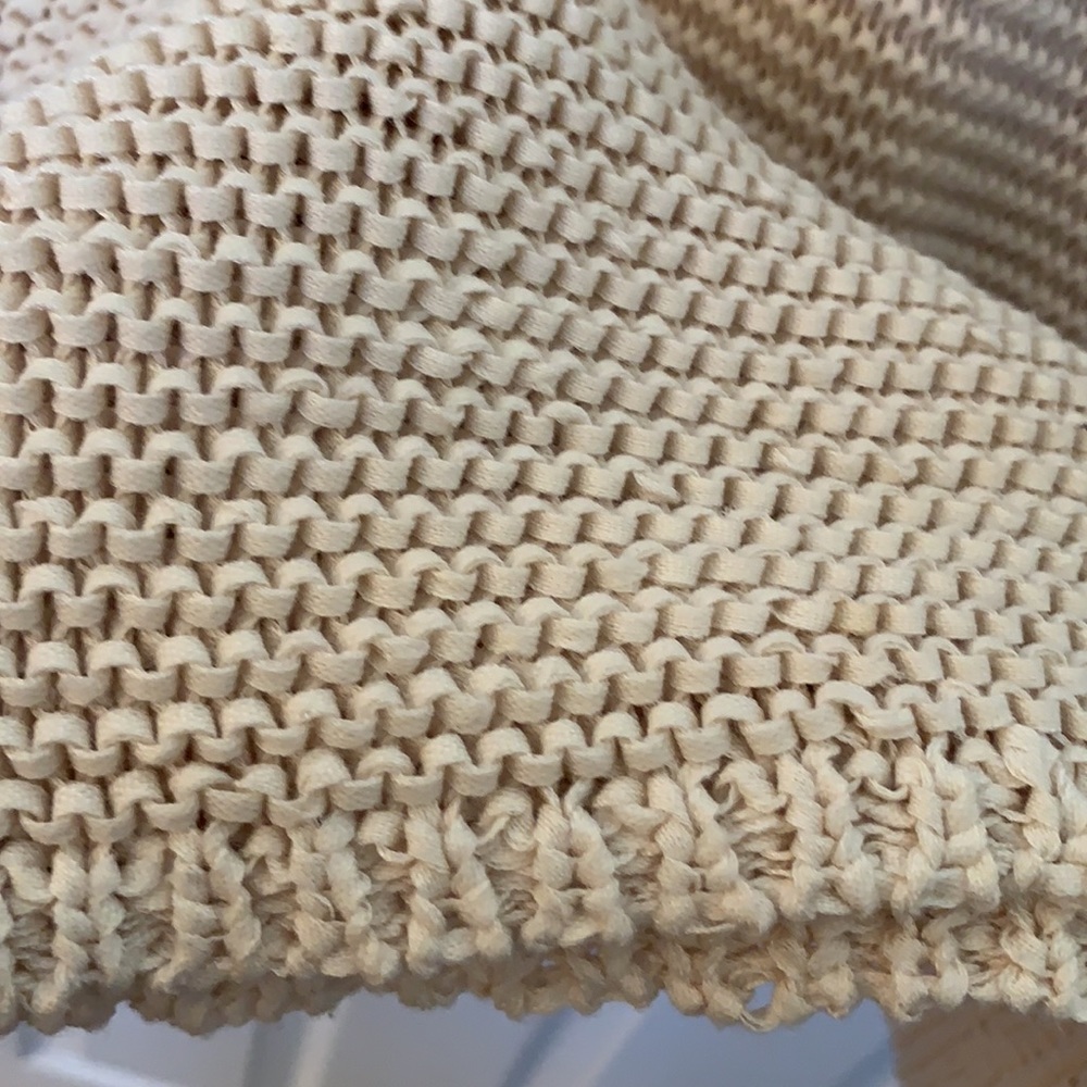 Talbots Petites Sweater Cream Knit Short Sleeve - Picture 7 of 8